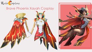 League of Legends Brave Phoenix Xayah cosplay costume RoleCosplay