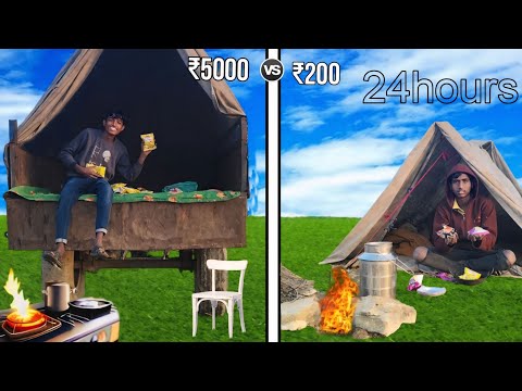 ₹5000 v's ₹200 budget 24hours challenge on jangal||Mr King Adventure #adventure