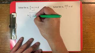How to solve literal equations (equations with only variables)