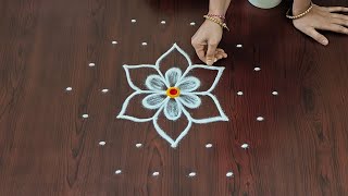 7×4dots easy rangoli|daily muggulu|thipkyanchi,festival rangoli|traditional rangoli#Rang kaa Rangoli