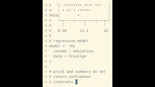 Use confint to get R linear regression confidence intervals. #datasciencetips #rprogramming #shorts