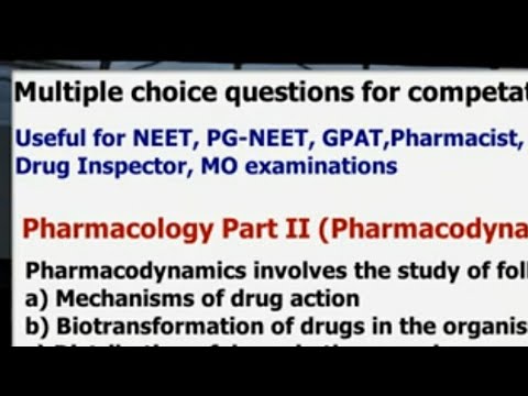 MCQs Pharmacology Part 2 Pharmacodynamics for NEET GPAT Pharmacist Other competative examinations