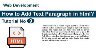 How to Add Text Paragraph in HTML? - Web development clip no 09
