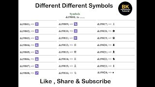 Different Different Symbols by #BKTutorial