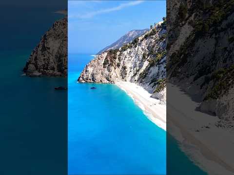 🤯 Descend the steep stairs to paradise at Egremni Beach, Lefkada! 🏖️✨ Dive into the astonishing blue
