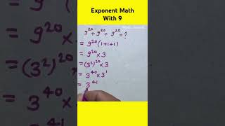 Exponent Math With 9 #maths #quickmathtrick #shortsfeed #mathematics #trandingshorts #easymathtricks