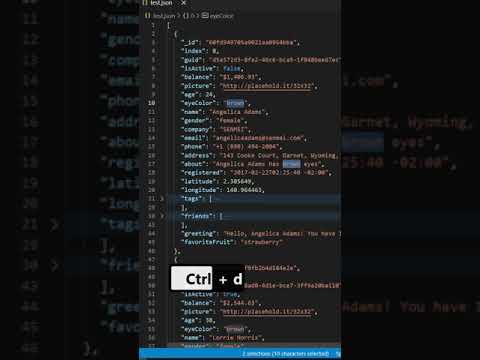 Select Next Instance of Text Visual Studio Code shortcut (VS Code) #shorts