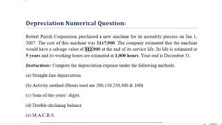 1. Straight Line Method, Depreciation, Long Term Asset, Intermediate Accounting by Kieso.