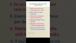 7 Days Challenge to Reprogram Your Mind | Brainwash Your Mind for Success