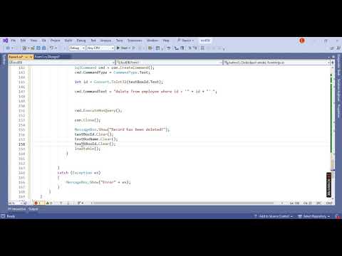 C# CRUD Application - Part 8 -  Delete Data from Database using Delete Query