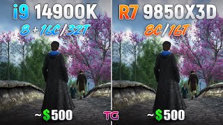 Ryzen 7 9850X3D vs Core i9 14900K - Test in 10 Games