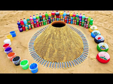 Big Toothpaste Eruption from  Balloons of Sodas, Sprite, Mirinda, Coca Cola vs Mentos Underground