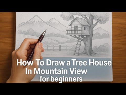 How To Draw a Tree House /Easy Landscape Drawing /Easy Drawing Ideas /Easy Scenery Drawing