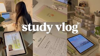 STUDY VLOG |  night rountine, productive day, studying, motivation ˚ ༘