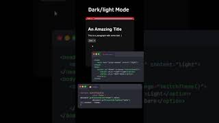 Switching Dark/Light Mode with HTML & JS | Subscribe for Coding Tips! 🔆🌙 | Safdar Ali
