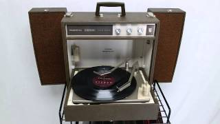 Mid Century Modern Magnavox Suitcase Portable Record Player