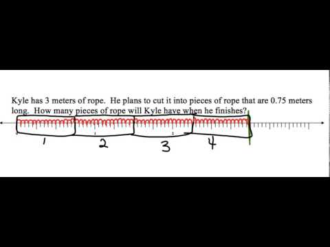 dividing whole number by decimal using a number line