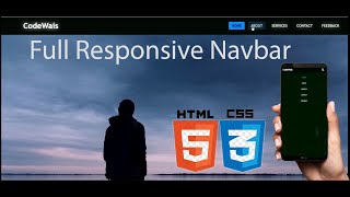 Full Responsive Navbar Using HTML & CSS .