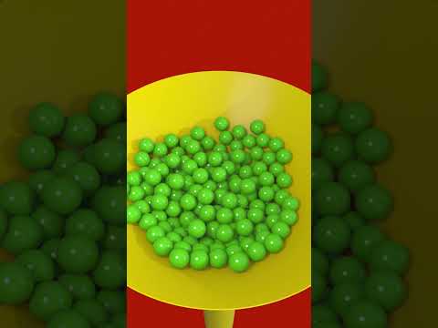 Into The Funnel Green Peas Go 🫛 Satisfying 3d Animation #satisfying #animation #blender3d