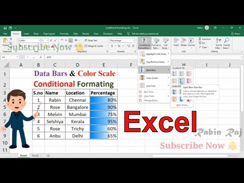 Excel Conditional Formatting : Top - Bottom , DataBars , Color Scale , Icon sets , New Rules