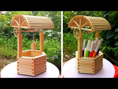 DIY Pen Holder - Desk Organizer - Water Well from Bamboo Chopsticks