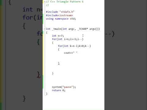 C++ Inverted Pyramid Star Pattern  #pattern #coding#patternprogramming #cpptutorial #programming