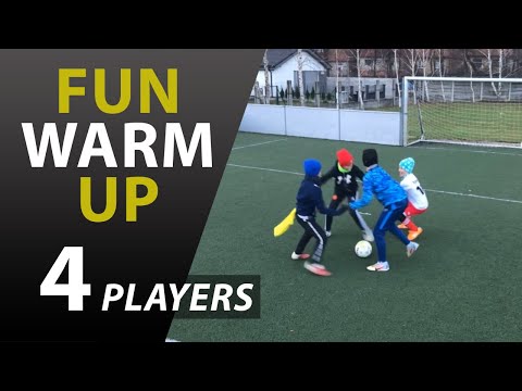 FUN WARM-UP WITHOUT A BALL FOR 4 PLAYERS | FOOTBALL WARM-UP #9