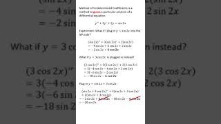 Idea of Method of Undetermined Coefficients explained in under one minute