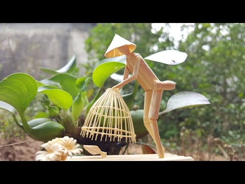 DIY - Catching Fish - Bamboo Stick Man #shorts