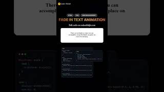 CSS Fade in Text Animation #shots #shortvideo #html #css