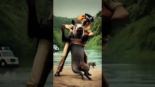 lion 🦁 caught pig 🐷 as a police officer and arrested him #pig #lion #cutecat #cowvideo #aishorts