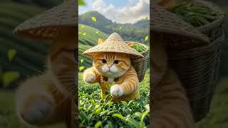 The cat on tea farm #cat #aianimationmovie #funny #catlover #cute #kawaiicat #remix #80smusic