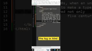 pre tag in html. #html #code