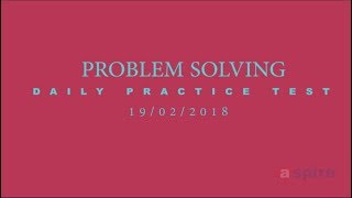 Crack NEET-2018 | Problem Solving - Daily Practice Test | 19th Feb 2018 | Aspire Learning Company