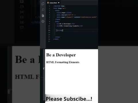 HTML Formatting Elements Part -1