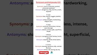 "Synonyms and Antonyms (Set 11) | English Vocabulary Practice"