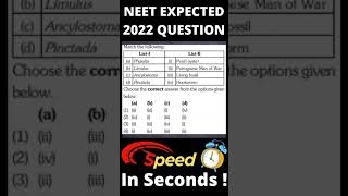 NEET 2022 Expected Biology Questions #shorts #answerkey #NEET#NEETSolutions#shorts