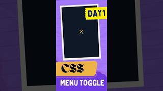 Day 1: Hamburger to Close Icon | CSS Toggle Animation (No JS)