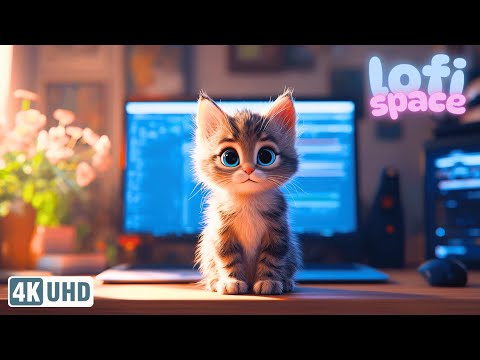 🐱 Lofi Study Beats with Cute Kitten | Chill Spring Workspace Music to Relax & Focus