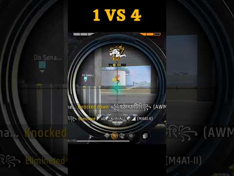1vs4 In CS Rank With AWM Clash squad Rank one Vs Four situation clutch Free Fire AWM King  Gameplay