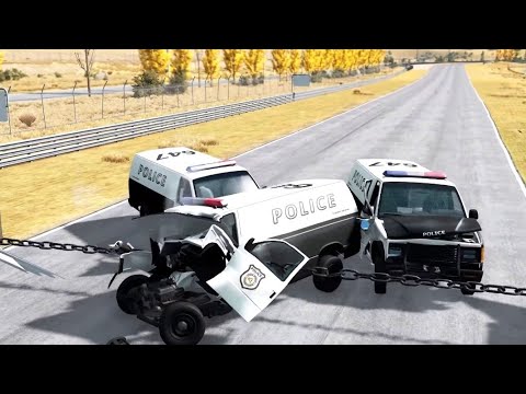 Cars vs Chain #5 - BeamNG Drive