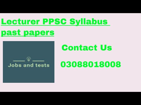 lecturer ppsc past papers and syllabus( 2020)