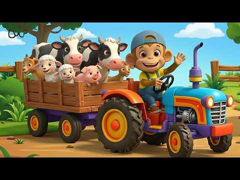 Monkey Funny Fixes Tractor and Plows Beet Field - Farm Work | MonKey Cartoon 🐒