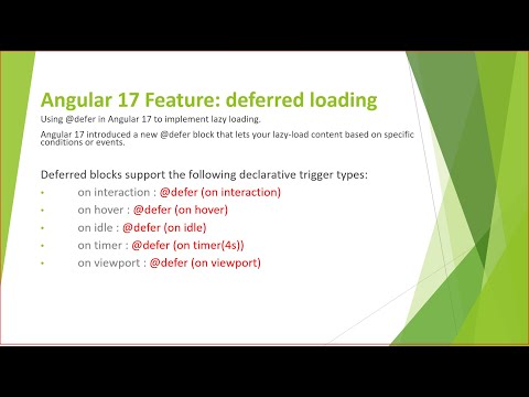 Angular 17 Feature defer loading | Deferrable views | Lazy loading components | Angular 17 Tutorial