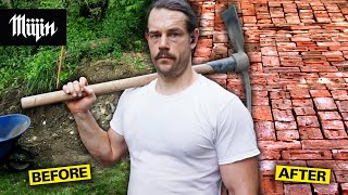 I built a patio with bricks from my house – the hard way