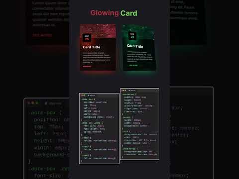 make a Glowing card 3D effect #coding #html5 #viral #trendingshorts #sort