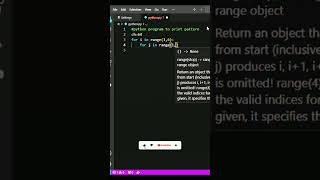 Python program to print pattern #subscribe #shortsaday #python #pattern #patternmaking #programming