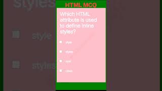 Html MCQ questions ll #coding #shorts