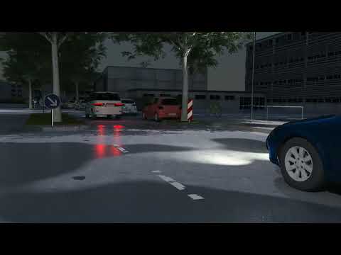 Road scene under different lighting and weather conditions