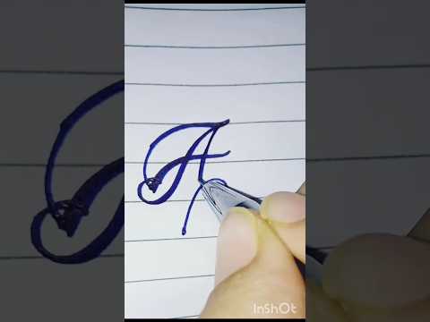 first time tried A alphabet calligraphy🖊📃#calligraphy #art #shorts